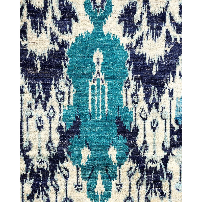 Overton Handknotted Wool Vintage Inspired Contemporary Modern Ivory Area Rug - 15' 2" x 11' 9"