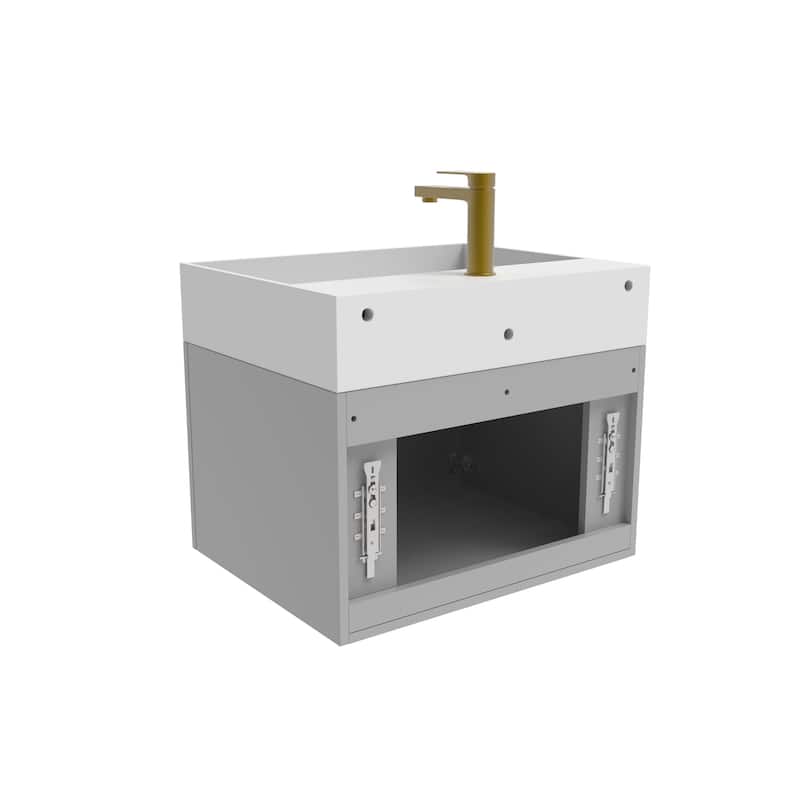 Amazon 24" Wall Mounted Bathroom Vanity Set w/ White Top