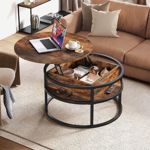 Moasis Round Lift Top Coffee Table with Hidden Storage On Sale Bed Bath Beyond 38362050