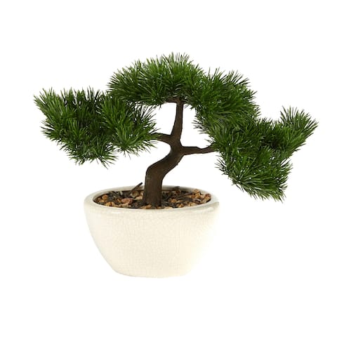 10" Cedar Bonsai Artificial Tree in Decorative Planter - 6"