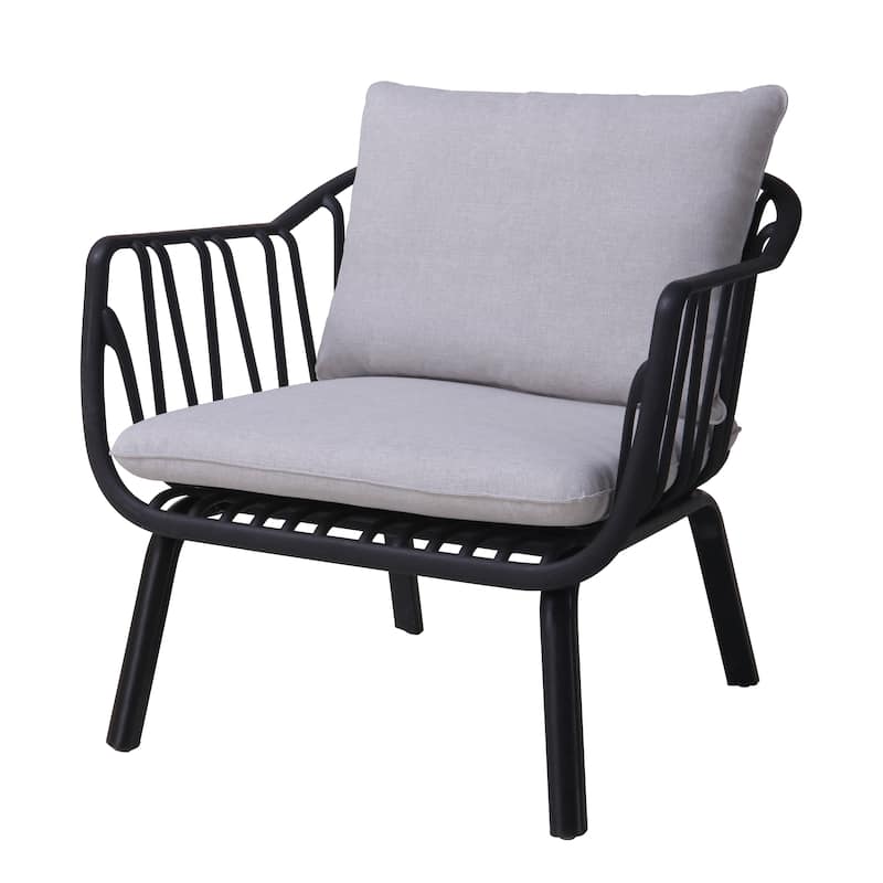 Carli Modern Indoor/Outdoor Club Chairs with Cushions (Set of 2) by Christopher Knight Home