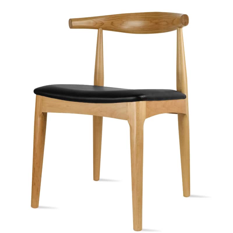 Contemporary Farmhouse Real Solid Wood Cushion Seat Dining Chairs Desk Elbow Side Chairfor Living Room Bedroom Kitchen