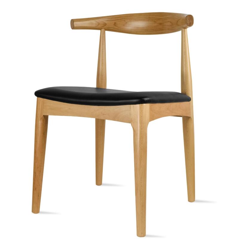 Set of 2 Contemporary Farmhouse Real Solid Wood Cushion Seat Dining Chairs Desk Elbow Side Chairfor Living Room Bedroom Kitchen