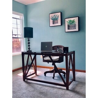 Shop Carbon Loft Glass Top Cable Desk Ships To Canada