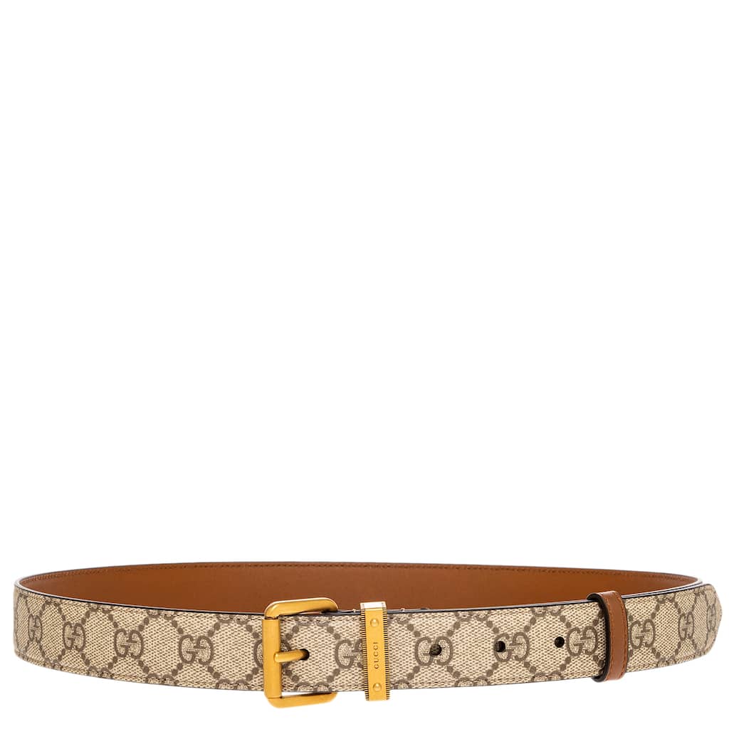 Gucci Square Buckle GG Emblem Belt 1.2" Wide