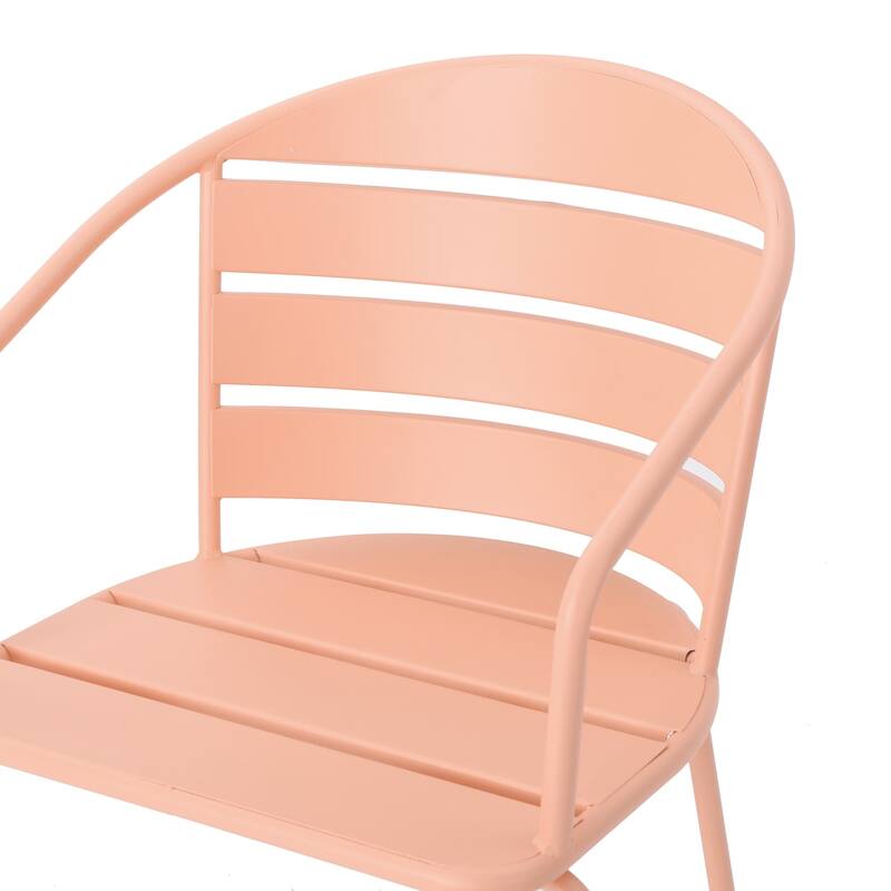 3-Piece Outdoor Iron Bistro Dining Set with 2 Chairs and Oval Table