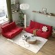 preview thumbnail 12 of 31, Sponge Lazy Sofa Set Teddy Fabric Couches Red