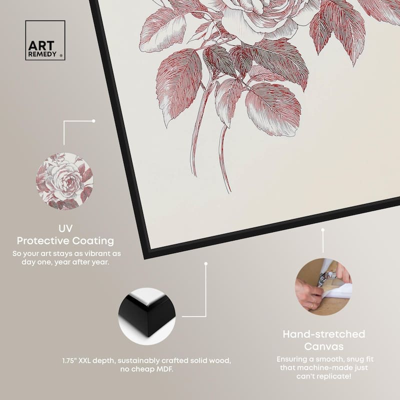 Breezy Red Pencil Blooms II Canvas by Art Remedy