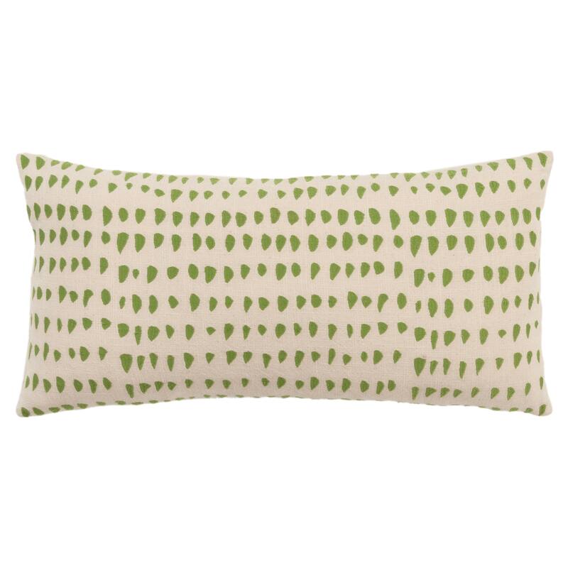 Rizzy Home Transitional Poly Filled Decorative Pillow 14"x26" - Green/Natural