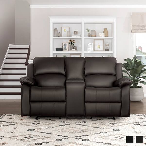 Emilio Double Glider Reclining Love Seat with Console Bed Bath