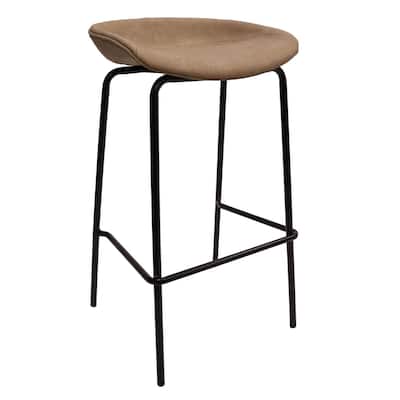 Leather Barstool with Powder-Coated Iron Frame Servos Series