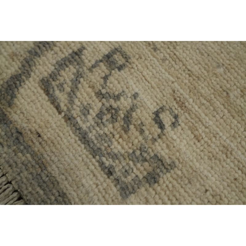Hand Knotted Oriental 100% Wool Carpet Transitional Modern Beige & Ivories Oushak Area Rug - 5' 8'' X 3' 11''