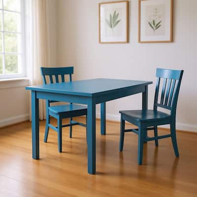 HomeRoots 48" Caribbean Blue Solid Wood Dining Table - 48.00 in. x 30.00 in. x 27.00 in.