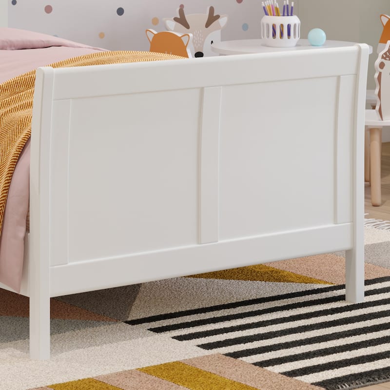 Valencia Solid Wood Low Profile Sleigh Platform Bed with Matching Footboard