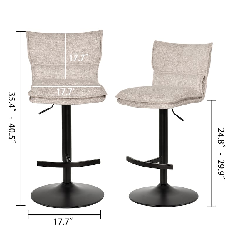 Swivel Adjustable Height with Armless Bar Stools