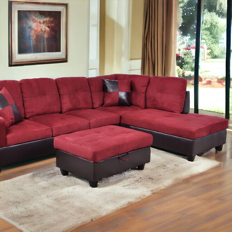 KISRAIS 34" Wide Upholstered Storage Ottoman