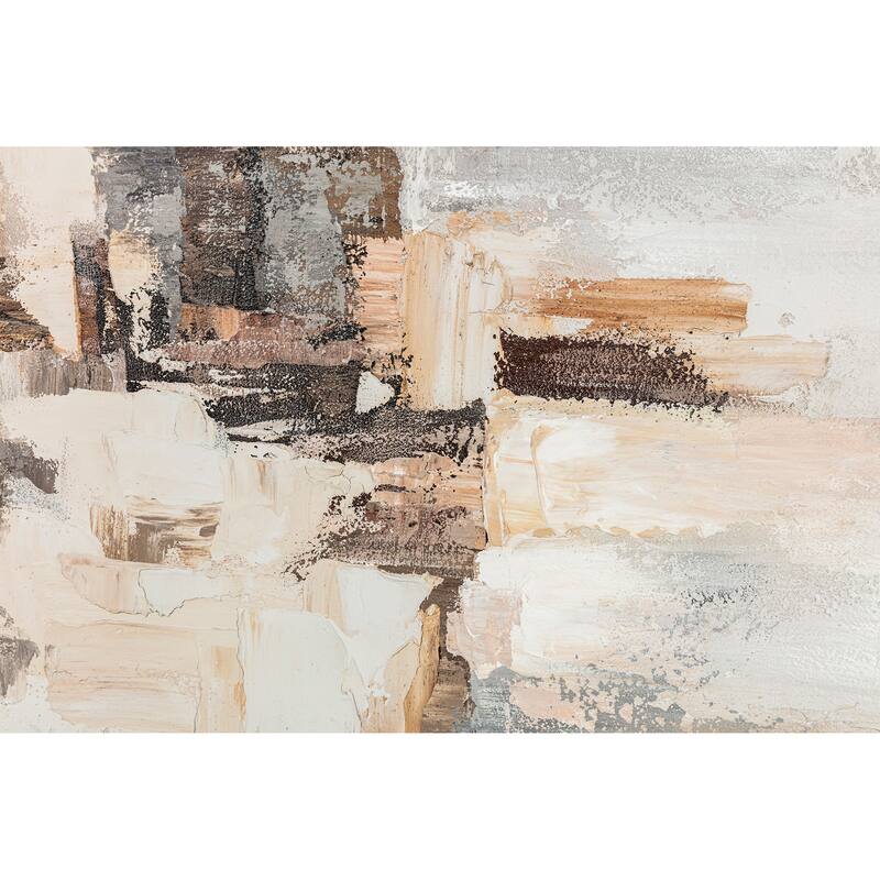 Canvas Wall Art Wood Frame Abstract Textured Modern Decor - 40" Multi