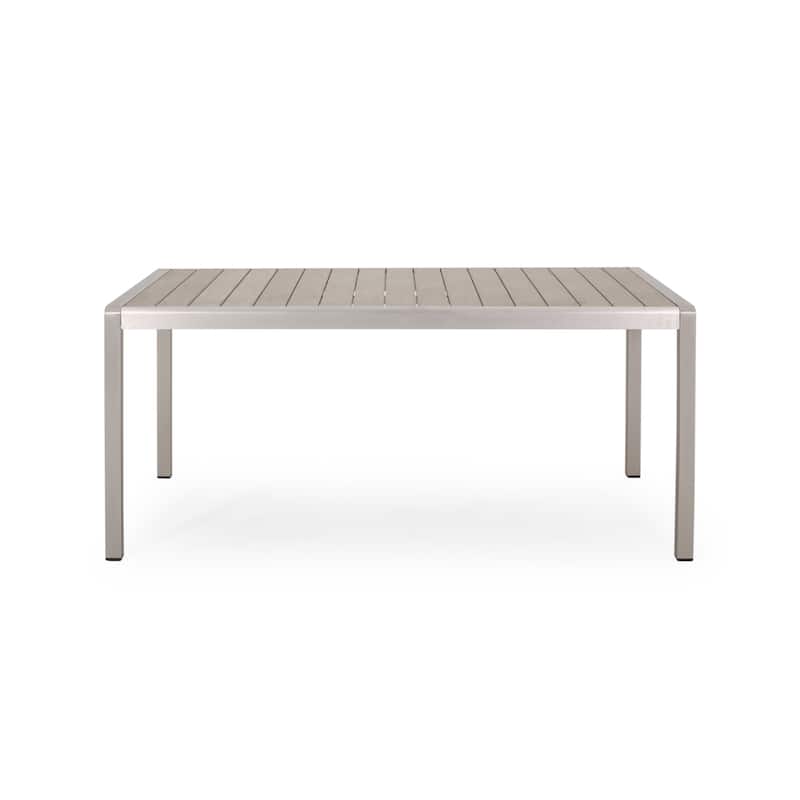 Cape Coral Aluminum Faux Wood Dining Table by Christopher Knight Home - 70.25"L x 35.50"W x 30.25"H