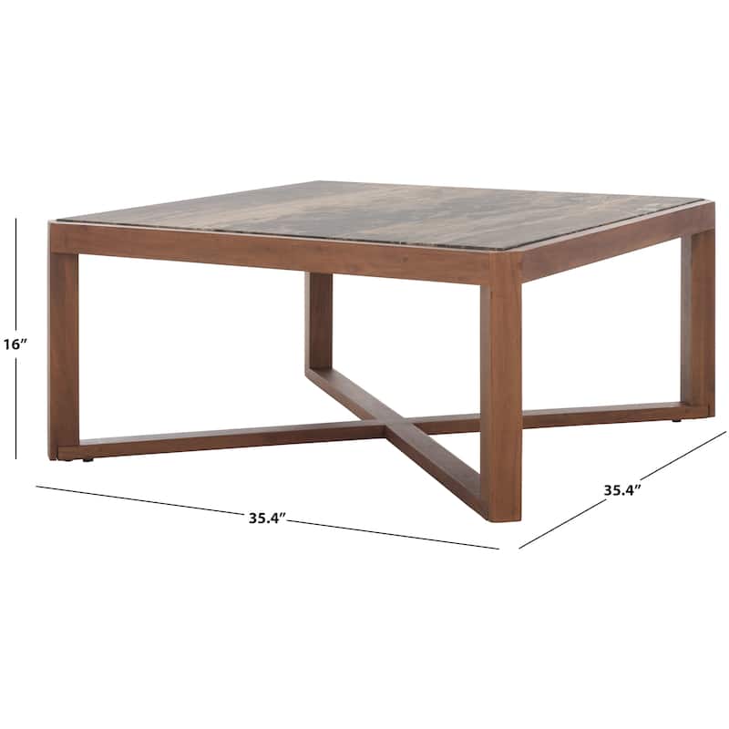 SAFAVIEH COUTURE Bernardi Marble Top Coffee Table - 35"W x 35"D x 35"H