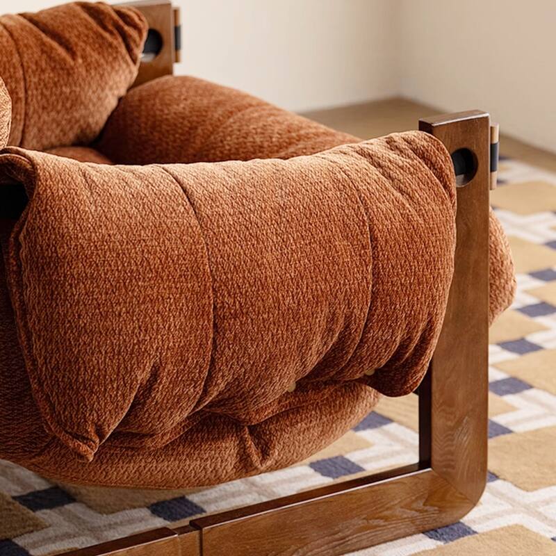 Contemporary Chenille Arm Chair with Cushion Back