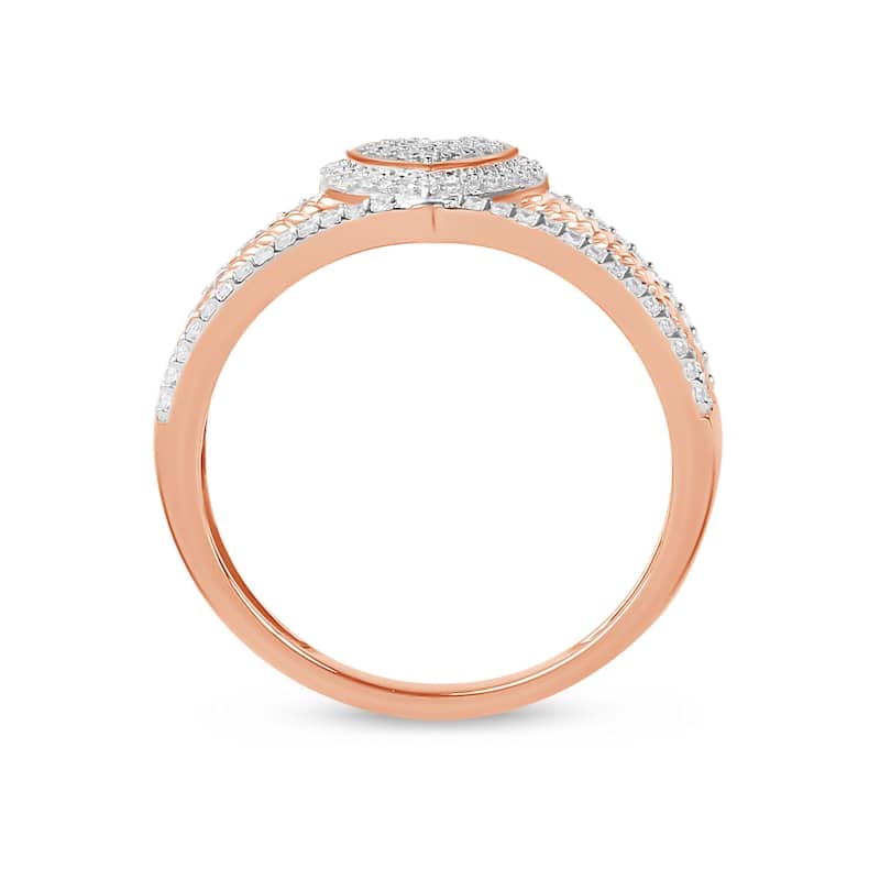1/5ct TDW Diamond Heart Cluster Promise Fashion Ring in 10K Gold for Women