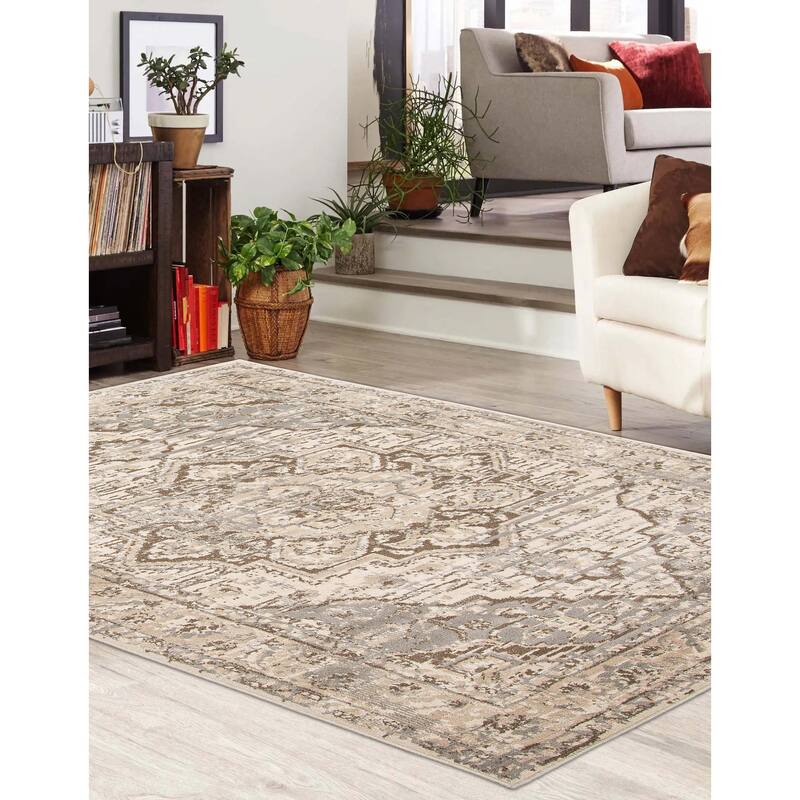 ECARPETGALLERY Machine Woven Priya Grey Area Rug