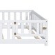 preview thumbnail 15 of 20, Full Size Montessori Floor Platform Bed with Fence and Door for Kids, Made from Sturdy Wooden Bed Frame