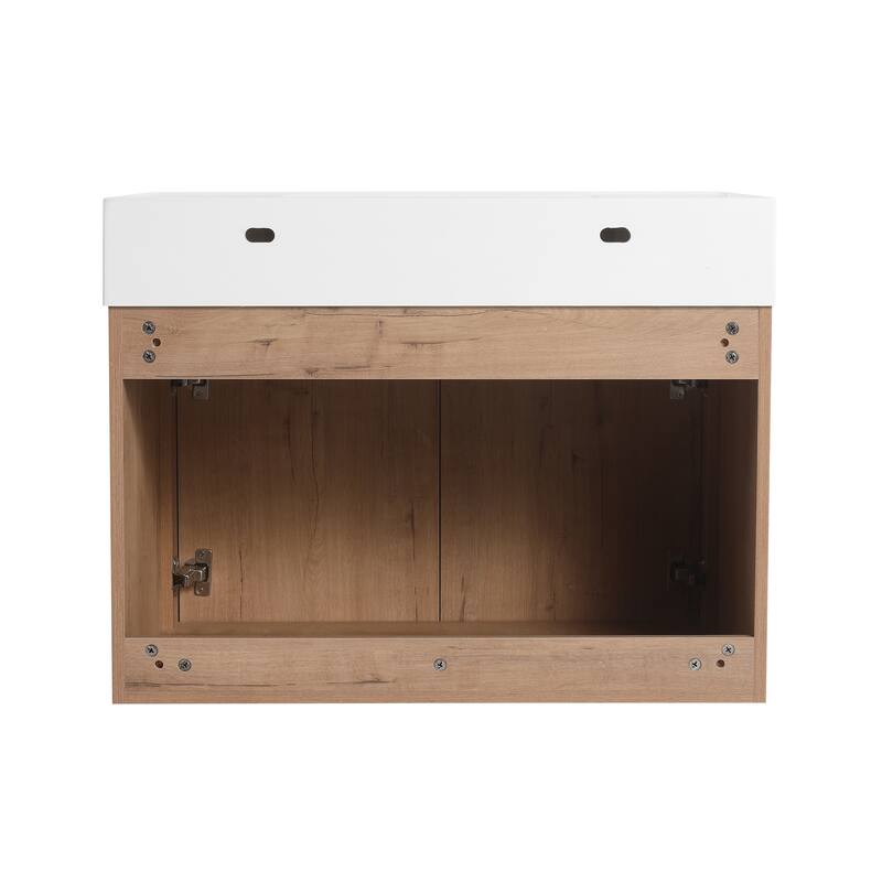 30" Floating Bathroom Vanity with Sink, Wall Mounted Bathroom Vanity with Soft Close Door