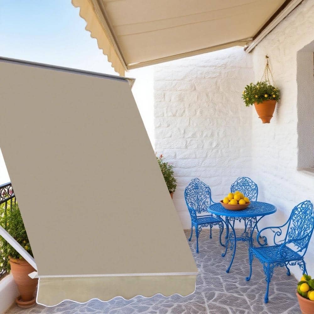 Manual Retractable Window Awning Sun Shade for Patio Balcony Outdoor Shelter