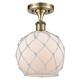 Option Antique Brass / White Glass with White Rope