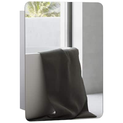 Mirror Wall-Mounted Medicine Cabinet with 3-Tier Storage, Stainless Steel Construction, Space-Saving Design - 4.75X18 in