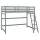 preview thumbnail 4 of 16, Twin Size High Loft Bed with inclined Ladder and Guardrails, Grey