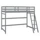 preview thumbnail 4 of 16, Twin Size Kids Bed High Loft Bed with inclined Ladder and Guardrails Kids Furniture, Grey