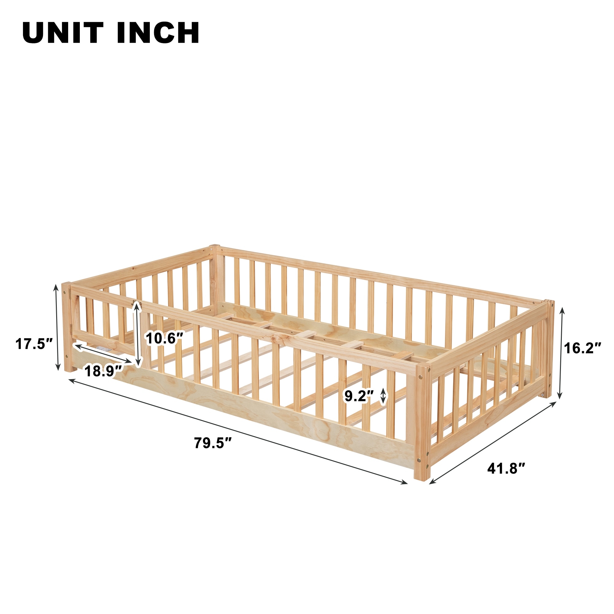 Floor bed frame with gate cheap