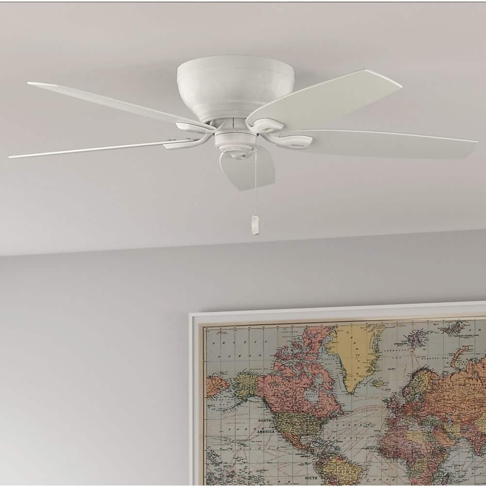 Casablanca 54" Durant Low Profile Ceiling Fan with Pull Chain - Snow White - Snow White