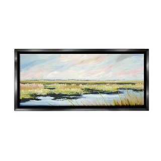Stupell River with Pastel Sky Framed Floater Canvas Wall Art Design By ...