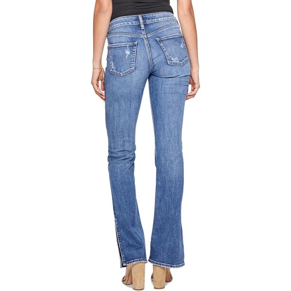 high rise silver jeans