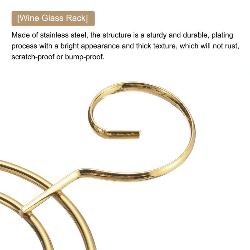 Countertop Wine Glass Holder for Bar, Kitchen Home Storage Gold 265x230mm