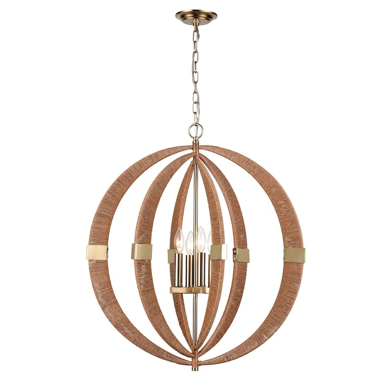 Elk Home Pyrus Brown Finish 27 Inch Wide 4 Light Pendant
