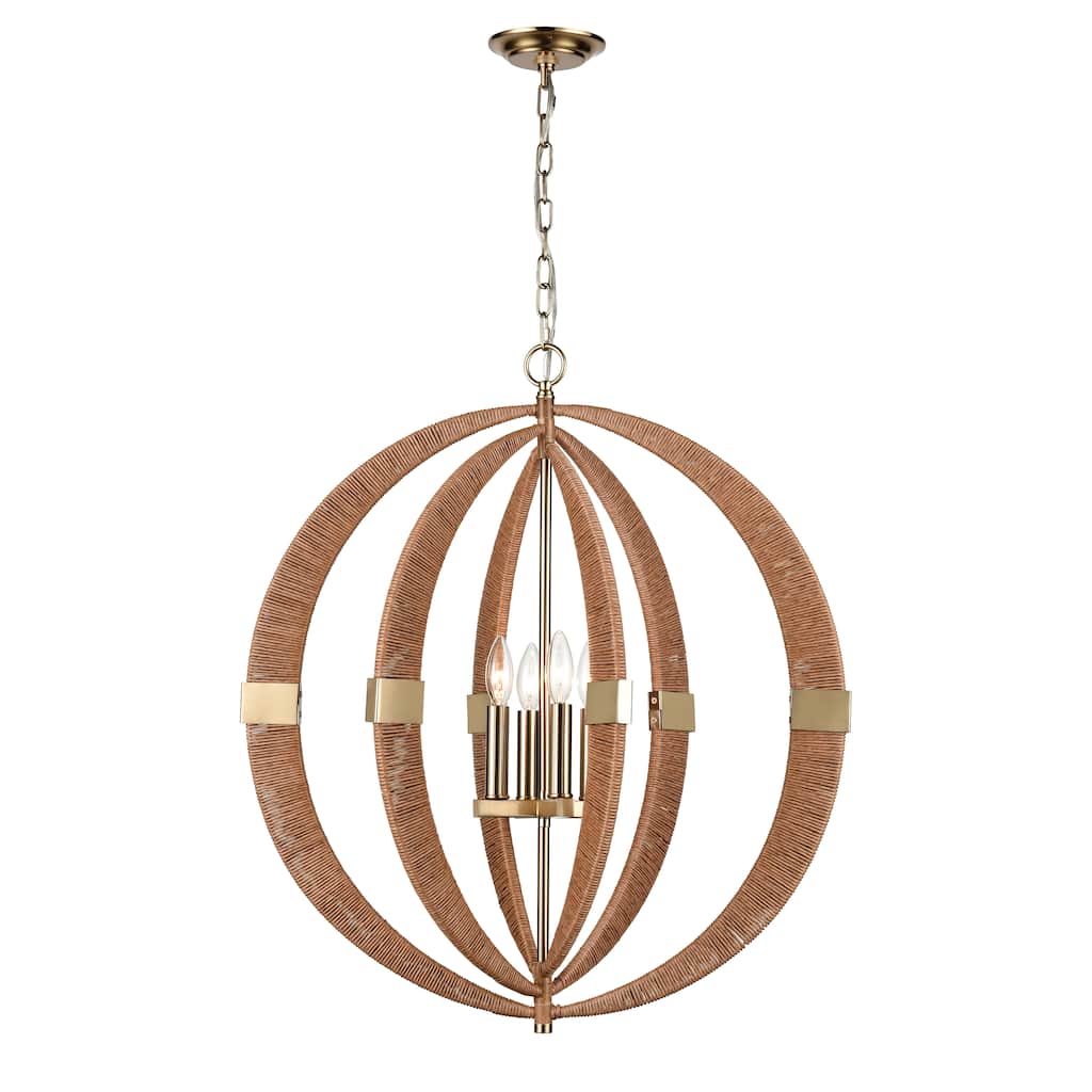 Elk Home Pyrus Brown Finish 27 Inch Wide 4 Light Pendant