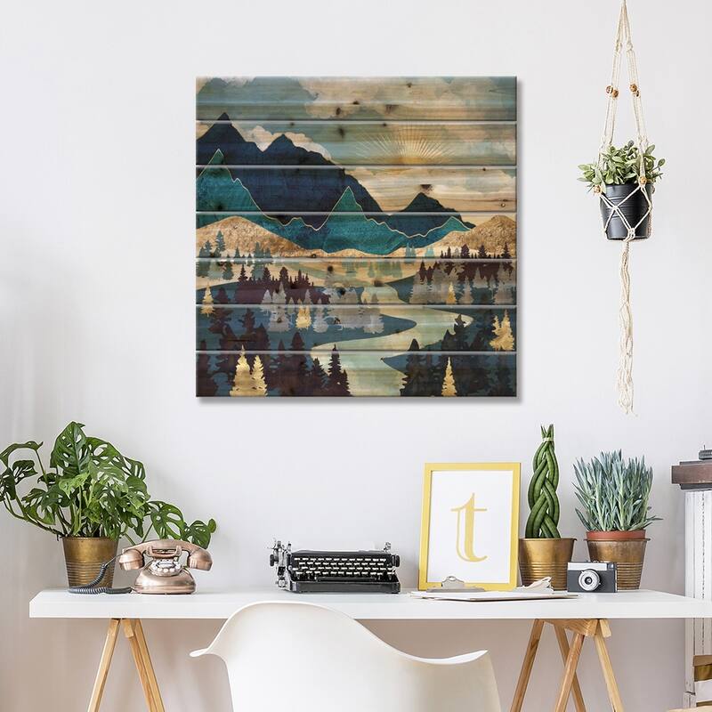 Valley Sunrise Print On Wood by SpaceFrog Designs - Multi-Color