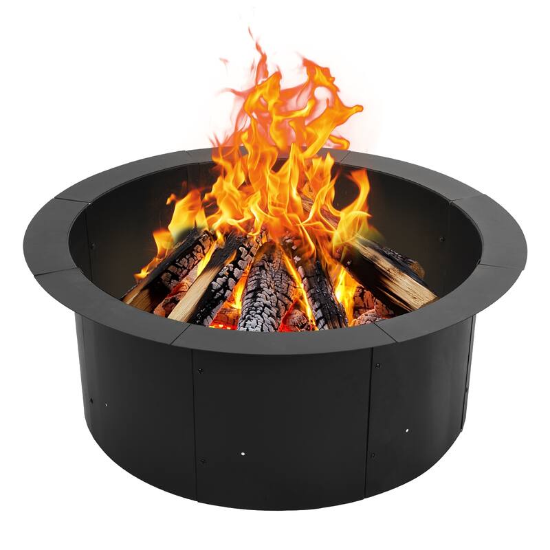 Aoodor 36 Inch Metal Fire Pit Ring - 36" - Black