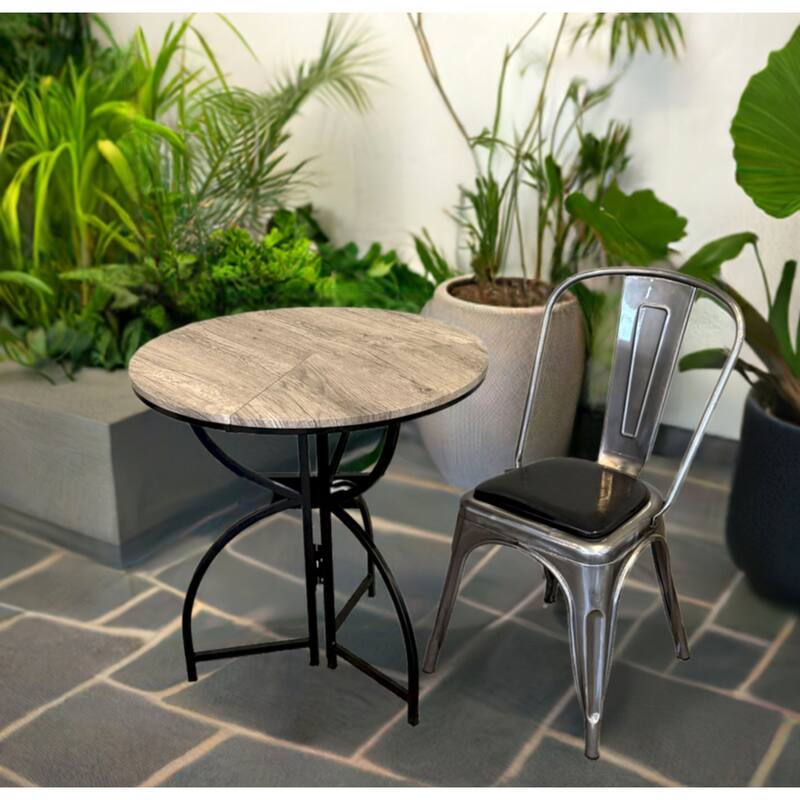 Tri-Fold Steel Frame Round Bistro Table