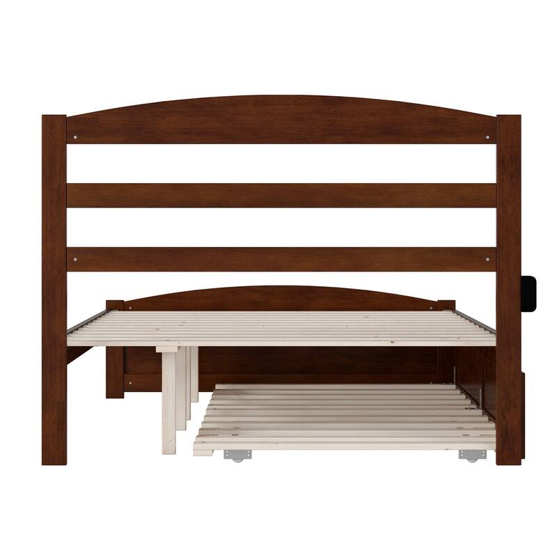 Warren Platform Bed with Footboard and Twin Trundle