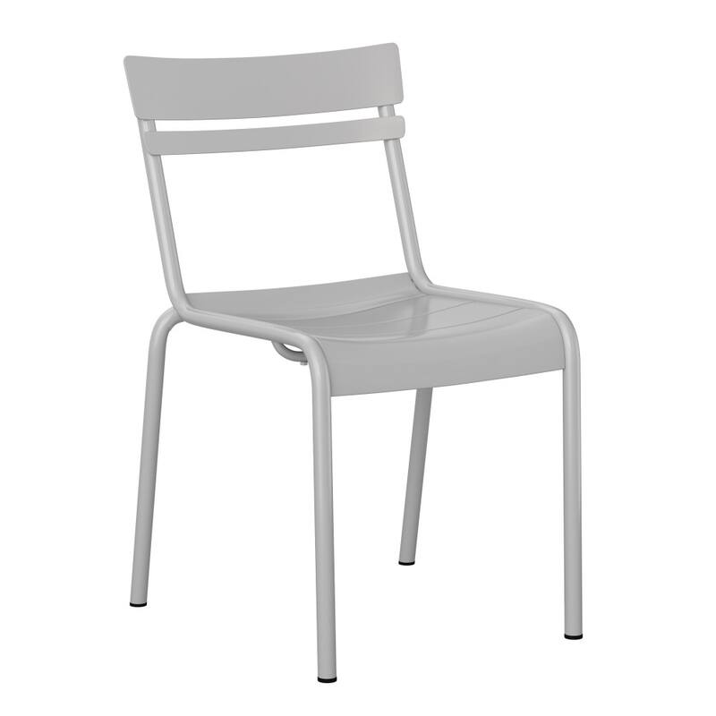 2PK Modern Commercial Grade 2 Slat Indoor/Outdoor Steel Dining Chair