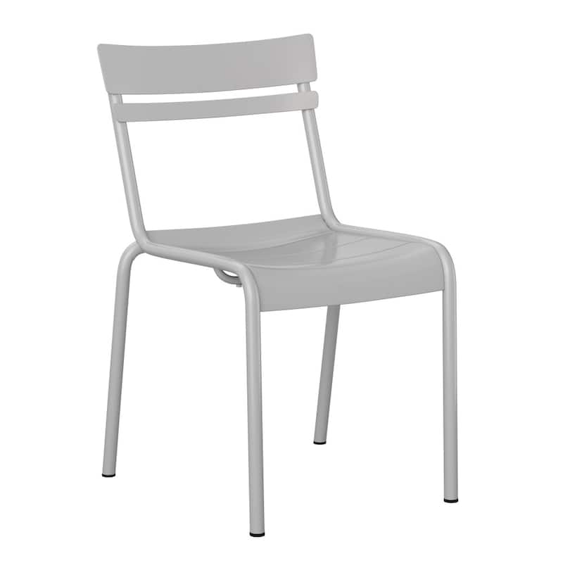 Modern Commercial Grade 2 Slat Indoor/Outdoor Steel Dining Chair