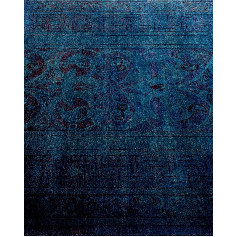 Overton Hand Knotted Wool Vintage Inspired Modern Contemporary Overdyed Purple Area Rug - 3' 1" x 5' 1"