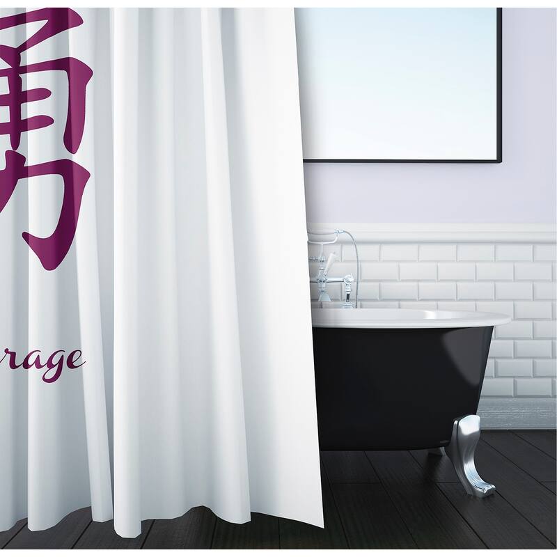 71 x 74-inch Courage Word Print Shower Curtain