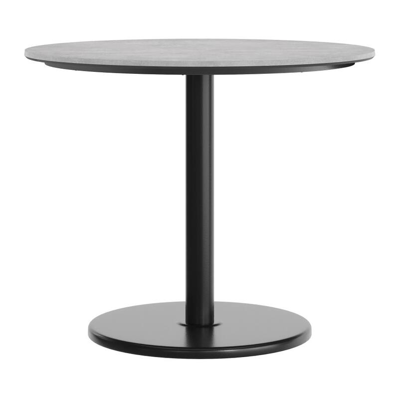 Commercial HPL Tabletop with Table Height Round Base - 36"W x 36"D x 29.5"H