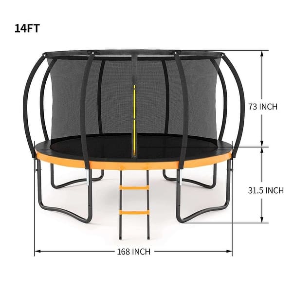 dimension image slide 0 of 2, Trampoline Kids and Adults Outdoor Round Trampoline with Enclosure